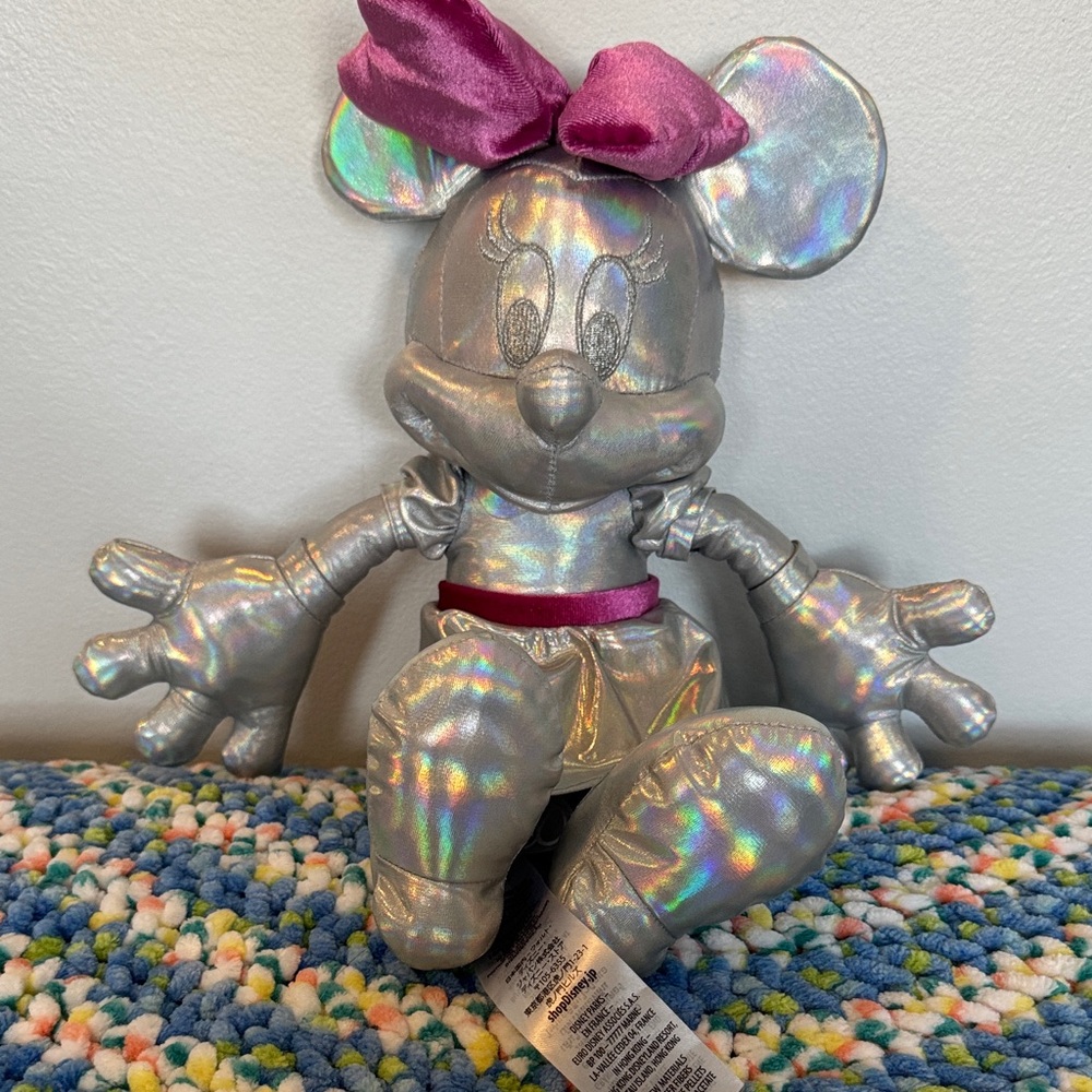 Disney 100 Silver Metallic Minnie Mouse Plush